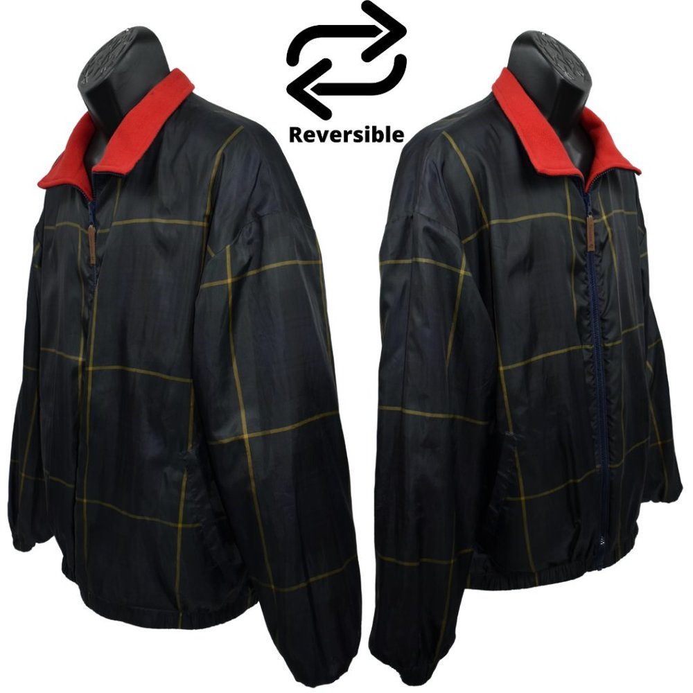 Pendleton Xl Red Microfleece Jacket Reversible Fu… - image 4